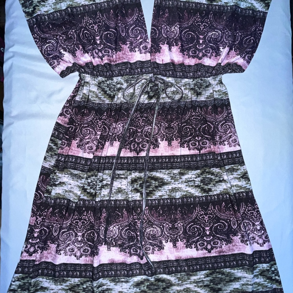 CristinaLove‎ Bohemian Dress/Cover Up with Drawstring Waist Size Xl